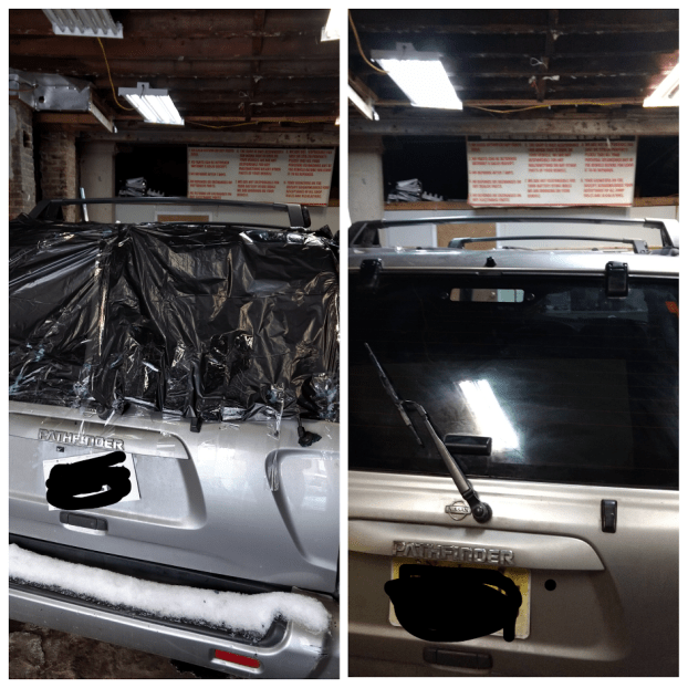 A recent windshield replacement service job in the  area